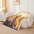 thumbnail image 2 of Erosebridal Kitten Dog Fleece Blanket, Pet Lover Sherpa Throw, Rustic Floral Decor, 2 of 6