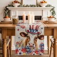 thumbnail image 2 of Table Runner 72 Inches Long for Kitchen Dining, Independence Day Dresser Scarf Farmhouse, Dining Table Decorations for Wedding/Parties, Cow Patriotic Usa Flag Firework Floral 13 x 72 In, 2 of 8