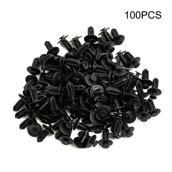 BUYISI Clips Voiture Clips Noirs Attache Dia pour Panneau Trou Bmw Rivet Poussoir Plastique 8Mm Durable Haute Qualité Portable Utile