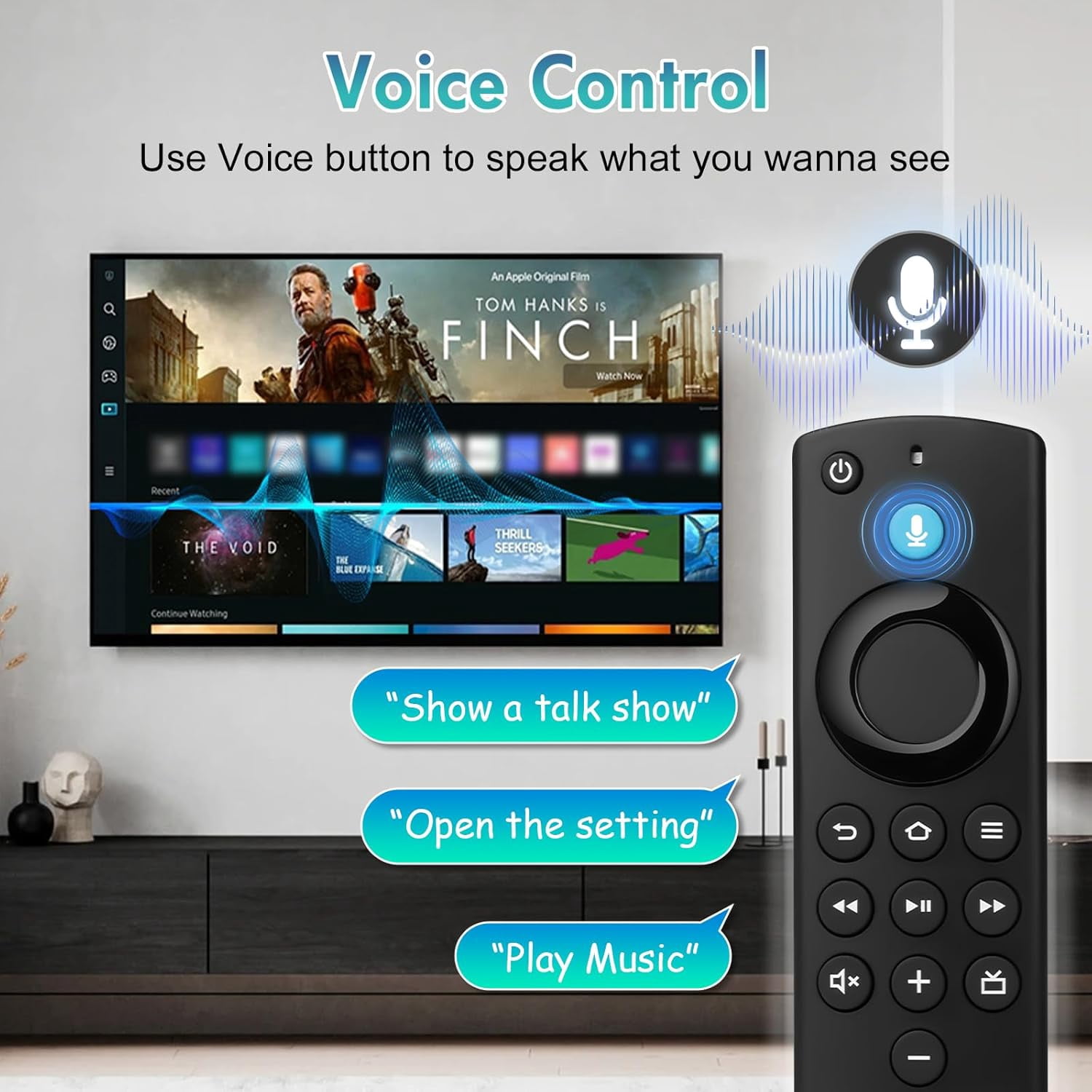 Replacement Voice Remote Control for Fire Smart TVs , Compatible with FireStick 2nd/3rd Gen/Lite/HD, TV Stick 4K 1st/2nd Gen/Max/Plus, TV Cube 1st/2nd/3rd Gen, Insignia/TCL/Pioneer Fire Smart TVs