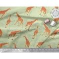 thumbnail image 2 of Soimoi Beige polyester Crepe Fabric Giraffe Forest Print Fabric by The Yard 52 Inch Wide, 2 of 3