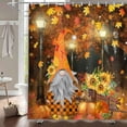 thumbnail image 3 of Fall Gnome Harvest Pumpkin Shower Curtain Autumn Maple Leaves Halloween Thanksgiving Bathroom Curtains Set Farmhouse Bathroom Decor 72 x 72 Inch, 3 of 4