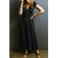 thumbnail image 1 of a.Jesdani Robe Maxi Élégante Noire Froncée - Taille Haute, Col en V, Chic pour Toutes les Occasions, 1 of 8
