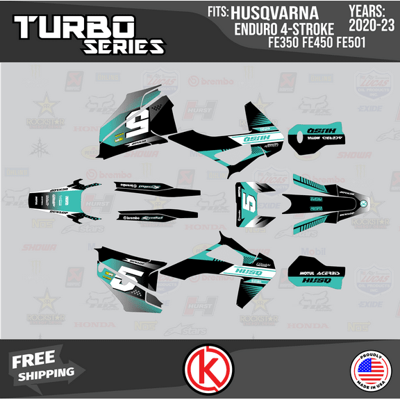 Kalair GFX Graphics Kit for Husqvarna Enduro 4-STORKE FE350,FE450 and FE501 (2020-2023) Turbo Series