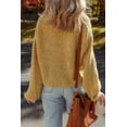 thumbnail image 2 of Women's Light French Beige Lantern Sleeve Scallop V Neck Buttoned Front Cardigan - [ZhiHiMeRi] | (US 12-14)L, 2 of 12