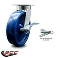 thumbnail image 2 of 8 Inch Kingpinless Solid Poly Wheel Swivel Caster with Brake and Swivel Lock SCC, 2 of 2