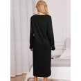thumbnail image 3 of DARING DIVA Women's Long Sleeve Long Soft Button Down Nightshirt M Black, 3 of 6