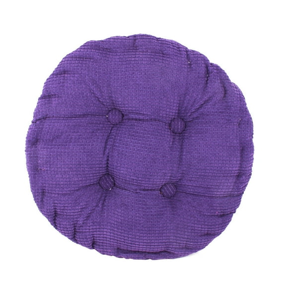 PiccoCasa Home Corduroy Round Shaped Thickened Pillow Seat Chair Cushion Pad Mat Purple