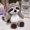 thumbnail image 2 of Muñeco de peluche de zorro gris para niños, muñeco de peluche de mapache perezoso de 5 tamaños, regalo de cumpleaños Kawaii, decoración de Animal de peluche, 2 of 4