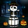 thumbnail image 1 of Costway 8FT Halloween Inflatable Pirate Barrel Quick Air Blow Holiday Decoration, 1 of 10