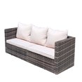 thumbnail image 2 of 4 Piece Patio Furniture Set, Outdoor Conversation Set with Single Sofa, 3 Seat Sofa, Tempered Glass Coffee Table, 4 Seat and Back Cushions, Seating Piece, 2 of 8