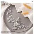 thumbnail image 3 of Bride Flower Wedding Hair Comb Silver Rhinestone Bridal Hair Pieces Floal Headpiece Hair Dress Crystal Hair Accessories for Brides and Bridesmaids, 3 of 4