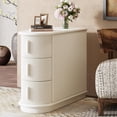 thumbnail image 4 of Tribesigns 3-Drawer Wooden End Table, Modern Sofa Side Table, Narrow Chair Side Table Nightstand for Living Room, Bedroom, No Assembly Required, White, 4 of 7