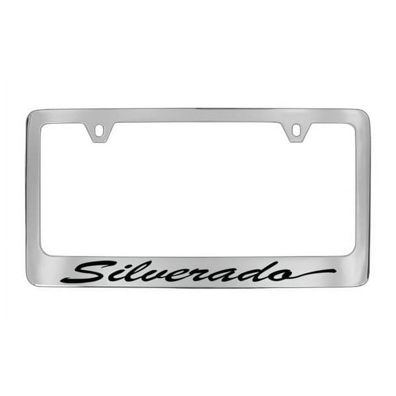 Chevrolet Silverado Chrome Plated Metal License Plate Frame Holder