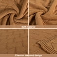 thumbnail image 4 of Ntbay Rayon Cotton Cable Knitted Throw Blanket, Soft and Breathable Chevron Textured RPET Decorative Blanket for Couch, Sofa, Bed, 51x67 Inches, Light Brown, 4 of 5