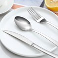 thumbnail image 3 of Silverware Set, 5 Piece Cutlery, Stainless Steel Cutlery Set, Square Handles, Cutlery Set Including, 3 of 5
