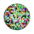 thumbnail image 2 of Bingfone Colorful Tie Dye Stained Glass Spare Tire Cover Weatherproof Universal Wheel Protectors For Rv Camper Travel Trailer Suv Truck 15 Inch, 2 of 9