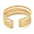 thumbnail image 2 of 1pc Ion Plating(IP) 304 Stainless Steel Multi Line Cuff Bangles for Women Real 18K golden Plated Inner Diameter: 2 inch(5.15cm), 2 of 3