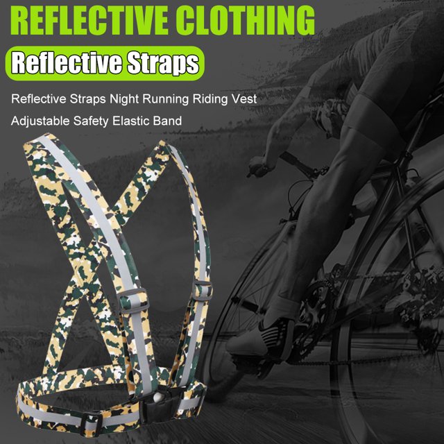Correas Reflectantes Chaleco con correas reflectantes Tráfico Trabajo nocturno Correr Ciclismo Ropa protectora Sywqhk Para Estrenar