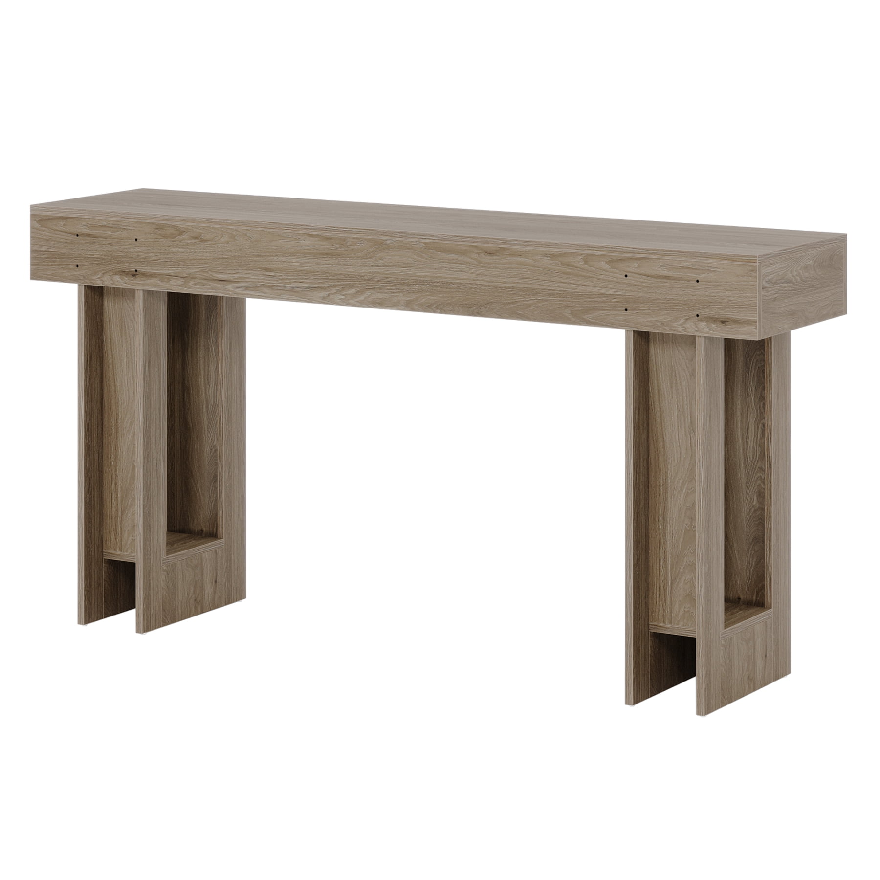 Fnova 63" Long Console Table, 2-Tier Wooden Narrow Rectangular Sofa Table Behind Couch, Farmhouse Entryway Table for Entrance, Hallway, Living Room