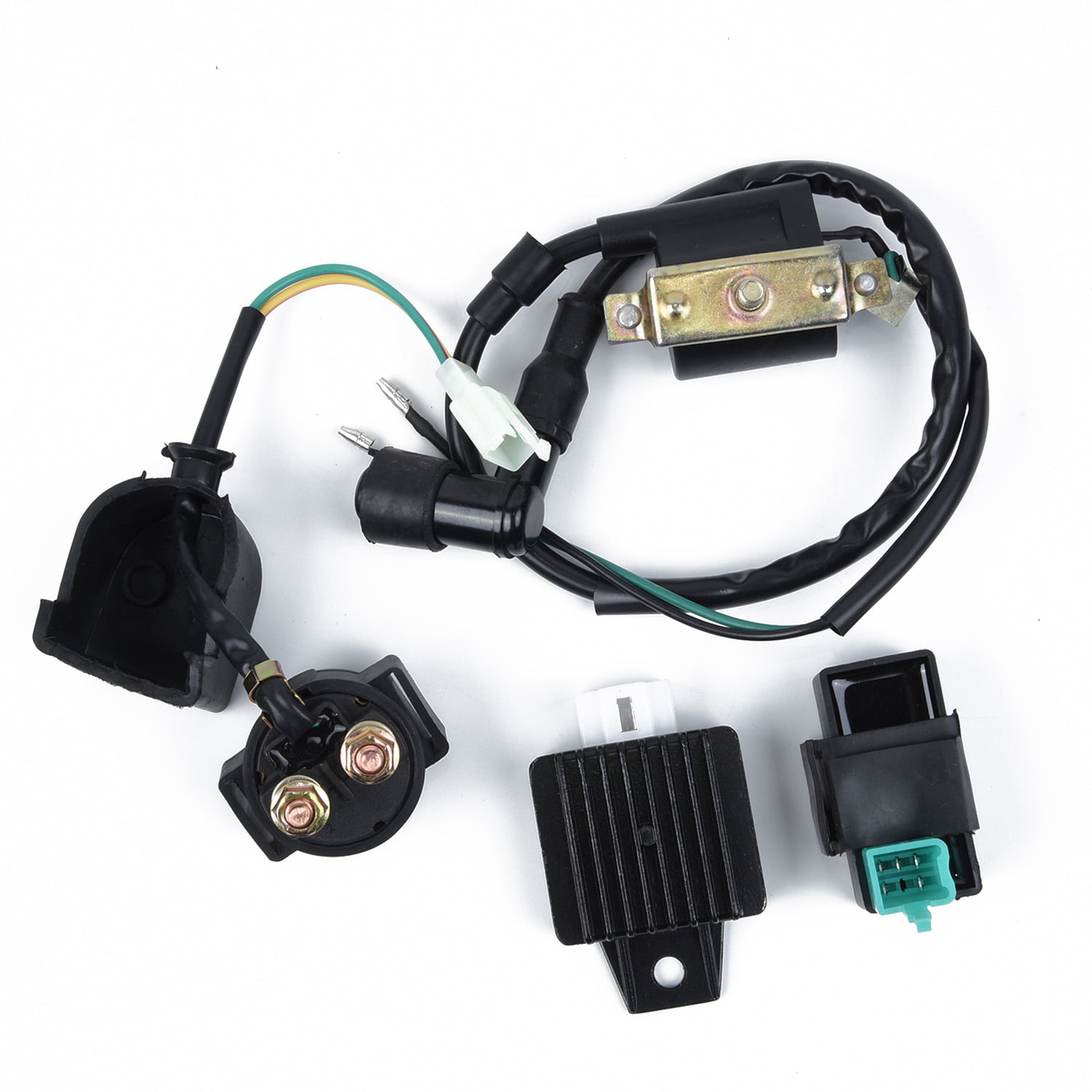 Chanoc CDI Ignition Coil Solenoid Relay Voltage Regulator for 50cc 70cc 90cc 110cc 125cc Chinese ATV Dirt Bike Moped Go Kart