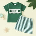 thumbnail image 2 of UAYOTSE Toddler Baby Boy Outfit Cart Hole Shirt Shorts Set Summer Vocation Clothes kids clothes under $5.00(18-24 Months,Green), 2 of 9