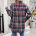 thumbnail image 5 of frariair Women's Casual Fashion Loose Plaid Pocket Button Shirt Autumn and Winter Womens Zip Up Jacket Fleece Hooded Jackets Oversized Trench Coat Cardigan Coat Outwear, 5 of 5