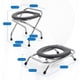 thumbnail image 3 of Silla De Baño Plegable, Silla De Inodoro Portátil De Acero Inoxidable Con Base De No Deslizamiento, Silla De Inodoro Multifuncional Para Adultos, Para Viajes, Acampar, 3 of 7