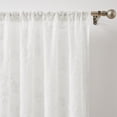 thumbnail image 5 of Exultantex Sheer Voile Curtains with Embroidered Leaf & Rod Pocket, 54x95 Inch, White, 5 of 6