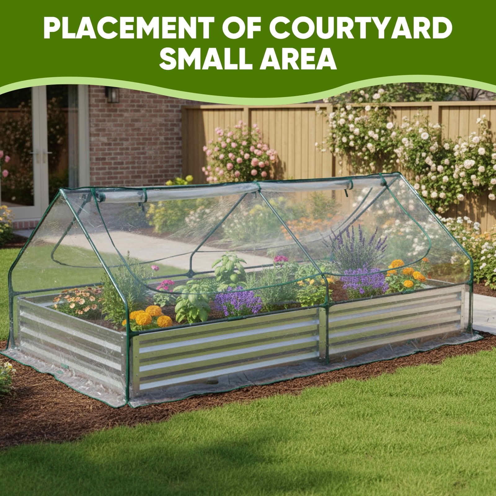 MAYEERTY Garden Greenhouse Transparent, Waterproof UV Shield with 2 Zipper Doors for Vegetables Herbs Flowers