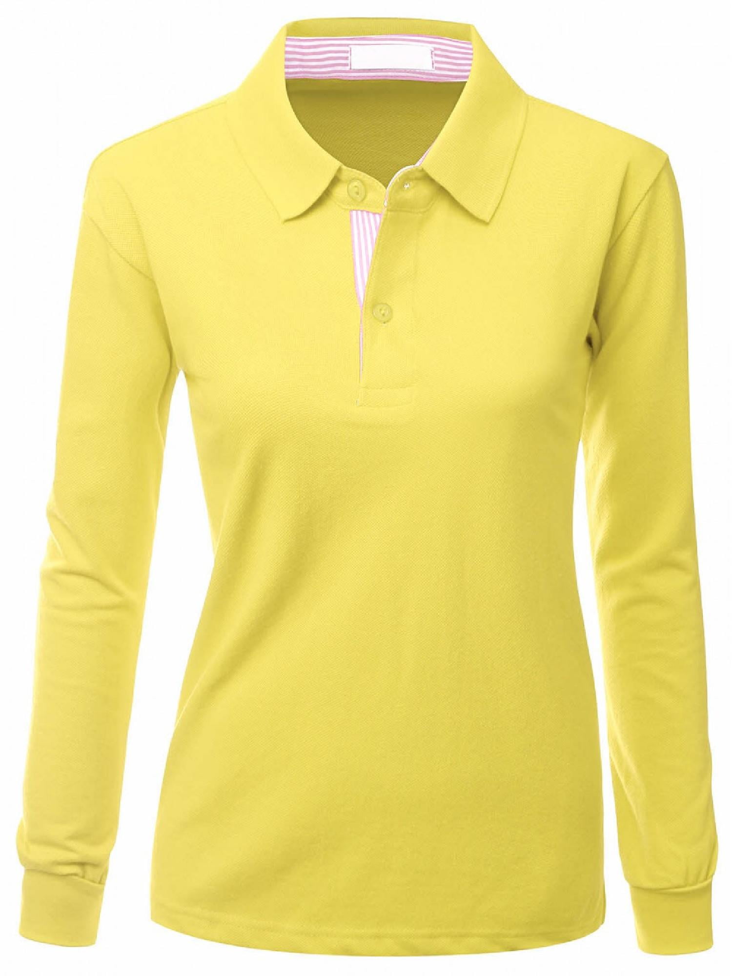 women's long sleeve polo shirts walmart