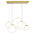 thumbnail image 1 of 5 Light LED Chandelier with Satin Gold finish, 1 of 2