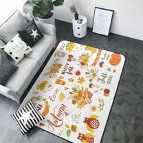 Area Rugs For Living Room Decor - Hello Fall Autumn Is Here Soft Anti Slip Throw Washable Rugs 5x7 For Bedroom, Indoor Carpet For Bedroom Living Room 80x58In