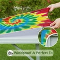 thumbnail image 6 of Colorful Tie Dye Mandala Pattern Square Fitted Tablecloth with Elastic Edge,Square Table Cover,Washable Elastic Table Cover for Home Kitchen Party Decor 34"x34", 6 of 6
