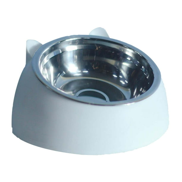 Comedero para perros y gatos con elevación de 15 degree, antideslizante, para cachorros Blanco
