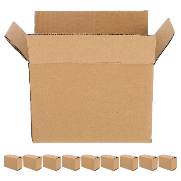 AURARMLET 10pcs Empty Boxes for Packaging Corrugated Cardboard Light Yellow for Moving