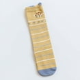 thumbnail image 4 of AJTQTH Toddler Grips Slippers Socks Girls Boys Unisex Non-Slip Indoor Walking Socks Cute Cartoon Embroidered Striped Long Socks Warm Winter Cotton Clothes Yellow 0-1 Years, 4 of 4