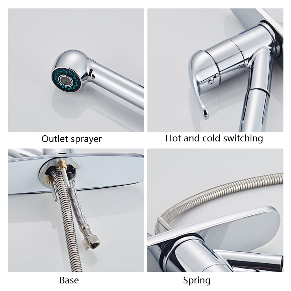 Lowestbest Kitchen Sink Faucet, All Copper Kitchen Pull Chromeplate Faucet, Chrome Lowestbest Kitchen Sink Faucet, All Copper Kitchen Pull Chromeplate Faucet, Chrome