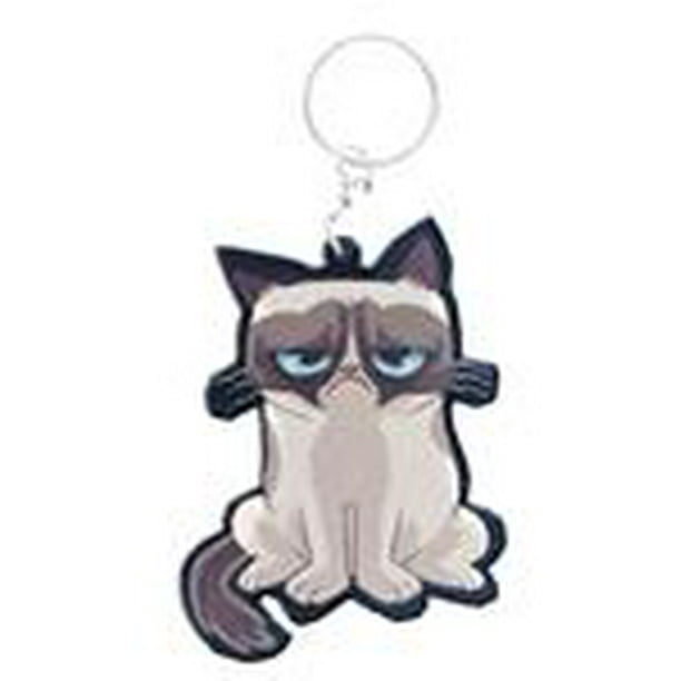 Rubber Embossed Grumpy Cat Keychain - Walmart.com