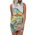 thumbnail image 1 of Graphic 199 Back Lacing Backless Dress Square Neck Dress Fashion Design Large Size Loose Dress Abstract Graphic Pattern, 1 of 5