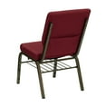thumbnail image 6 of Flash Furniture 4 Pack HERCULES Series 18.5''W Church Chair in Burgundy Fabric with Book Rack - Gold Vein Frame, 6 of 11