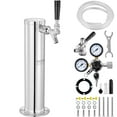 thumbnail image 1 of VEVOR Kegerator Tower Kit, Single Tap Beer Conversion Kit, Stainless Steel Keg Beer Tower Dispenser with Dual Gauge CGA320 Regulator & D-System Keg Coupler, Self-Closing Spring for Party Bar Home, 1 of 9