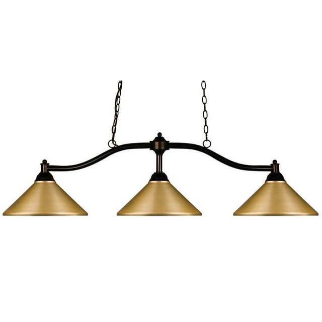Z-Lite Chance 3 Light Billiard Light in Bronze and Satin Gold