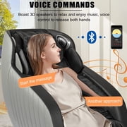 BestMassage Full Body Zero Massage Chair with Bluetooth 3D Speaker and Built-in Heat Therapy,Black