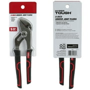 Hyper Tough 8 in Groove Joint Pliers with Comfort Grips, Black, 5368V