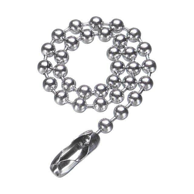 Cadena de Bolas de Acero Inoxidable Uxcell 2.4mm 4.7" Longitud Collar de Cuentas 316L Cadenas de Tirón con Conectores para Hombres Mujeres