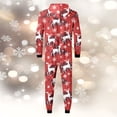 thumbnail image 5 of Hwmodou Matching Christmas Pajamas For Family Cozy Homewear Snowflake Reindeer Print Hooded Loungewear Jammies For Women Men Couples Adult Kids, 5 of 7