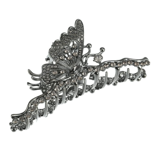 Unique Bargains Hair Clip Classic Butterfly Shape Hair Clip Elegant Cute Hair Accessories for Women Girls Titanium Tone