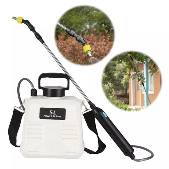 Eurhowing 1.35Gal Electric Garden Sprayer, USB-C Rechargeable Battery Powered Sprayer with 3 Nozzle, Yard Spray Pump for Weed Control, Cleaning, Disinfecting, White