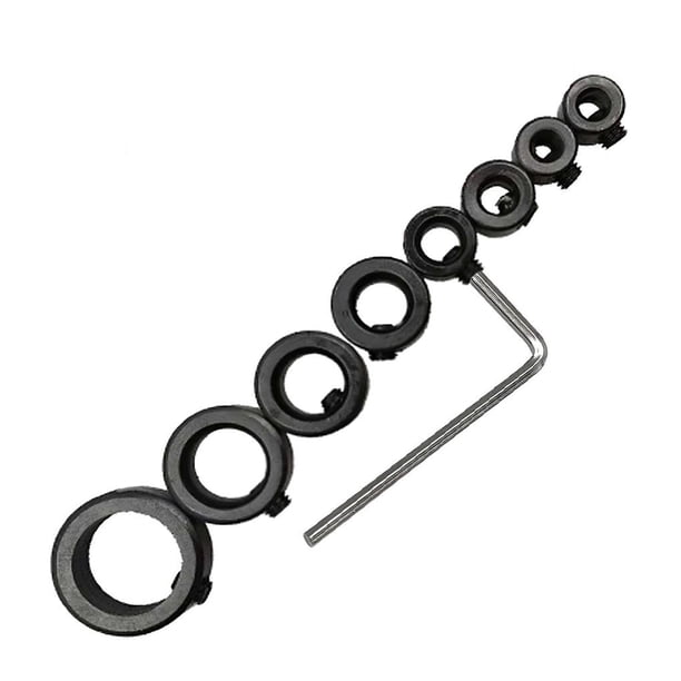 Localizador de profundidad collar de parada de anillo de collar de perforación limitador broca con llave hexagonal broca accesorios de carpintería negro 9 bits 3-16mm Cateissary TO002734-00